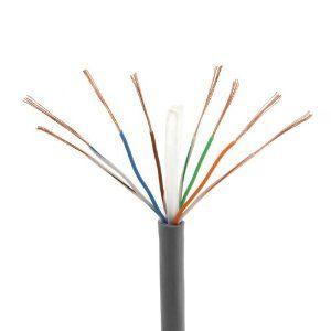 Category 6 and Category 5 Ethernet cables, power cables, and fiber optic terminal boxes